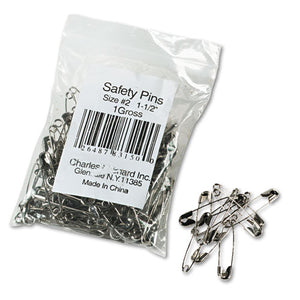 ESLEO83150 - Safety Pins, Nickel-Plated, Steel, 1 1-2" Length, 144-pack