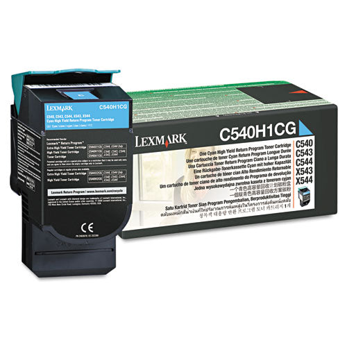 ESLEXC540H1CG - C540H1CG RETURN PROGRAM HIGH-YIELD TONER, 2000 PAGE-YIELD, CYAN