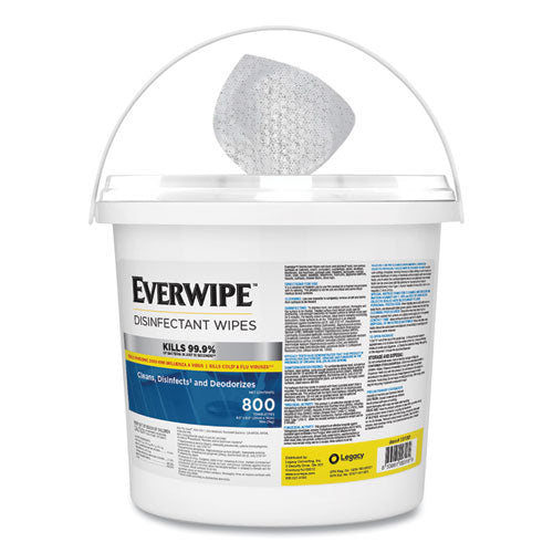 Everwipe Disinfectant Wipes, 6 X 8, 800-dispenser Bucket, 2 Buckets-carton