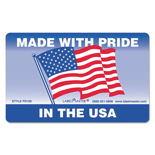 ESLMTPD100 - Warehouse Self-Adhesive Label, 5 1-4 X 3, Made With Pride In The Usa, 500-roll