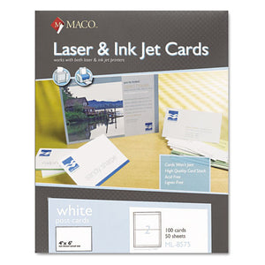 ESMACML8575 - Unruled Microperforated Laser-ink Jet Index Cards, 4 X 6, White, 100-box