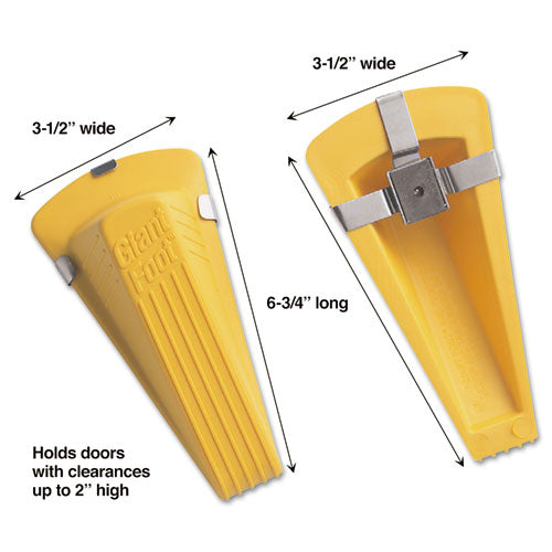 ESMAS00967 - GIANT FOOT MAGNETIC DOORSTOP, NO-SLIP RUBBER WEDGE, 3 1-2W X 6 3-4D X 2H, YELLOW