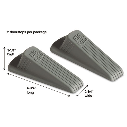 ESMAS00972 - Big Foot Doorstop, No Slip Rubber Wedge, 2 1-4w X 4 3-4d X 1 1-4h, Gray, 2-pack