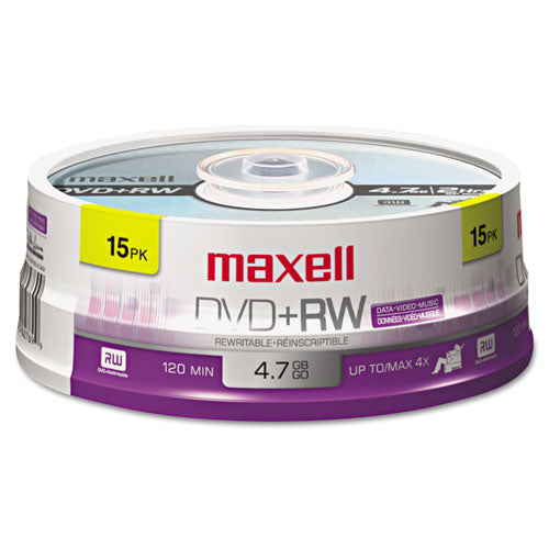 ESMAX634046 - Dvd+rw Discs, 4.7gb, 4x, Spindle, Silver, 15-pack