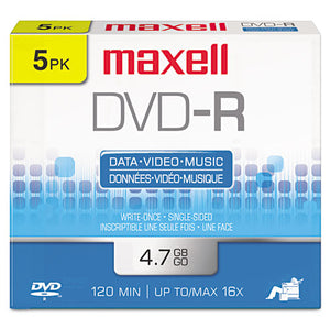 ESMAX638002 - Dvd-R Discs, 4.7gb, 16x, W-jewel Cases, Gold, 5-pack