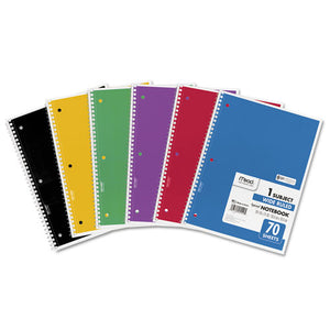 ESMEA05510 - Spiral Bound Notebook, Perforated, Legal Rule, 10 1-2 X 7 1-2, White, 70 Sheets