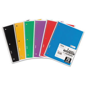 ESMEA05512 - Spiral Bound Notebook, Perforated, College Rule, 10.5 X 7.5, White, 70 Sheets