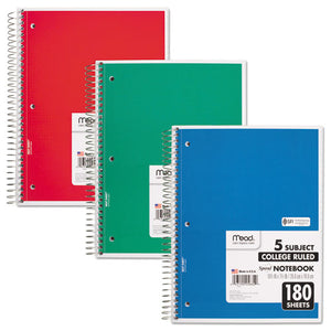 ESMEA05682 - Spiral Bound Notebook, Perforated, College Rule, 10 1-2 X 8, White, 180 Sheets