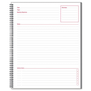 ESMEA06132 - Side Bound Guided Business Notebook, Linen, Meeting Notes, 11 X 8 1-4, 80 Sheets