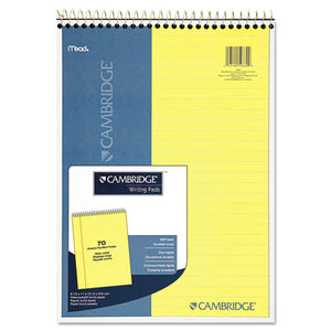 ESMEA59880 - STIFF BACK WIRE BOUND NOTEBOOK, LEGAL RULE, 8 1-2 X 11 3-4, CANARY, 70 SHEETS