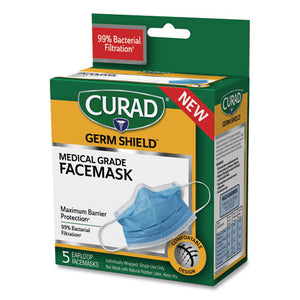 Germ Shield Medical Grade Maximum Barrier Face Mask, Pleated, 10-box