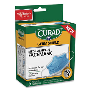 Germ Shield Medical Grade Maximum Barrier Face Mask, Pleated, 10-box