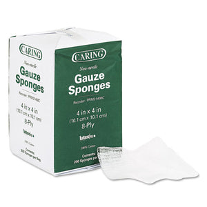 ESMIIPRM21408C - Caring Woven Gauze Sponges, 4 X 4, Non-Sterile, 8-Ply, 200-pack