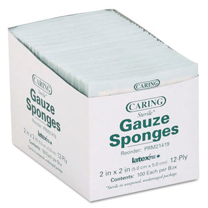 ESMIIPRM21419 - Caring Woven Gauze Sponges, 2 X 2, Sterile, 12-Ply, 2400-carton