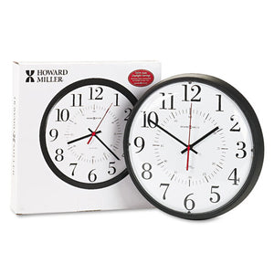 ESMIL625323 - Alton Auto Daylight Savings Wall Clock, 14", Black