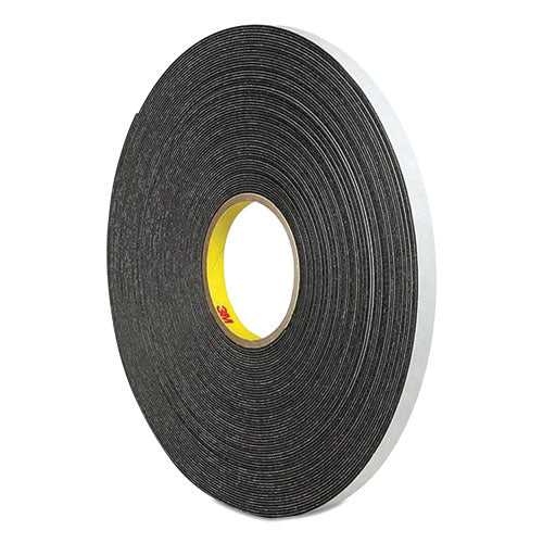 4466 Double-coated Foam Tape, 1" Core, 1" X 5 Yds, Black