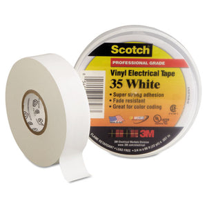 ESMMM10828 - Scotch 35 Vinyl Electrical Color Coding Tape, 3-4" X 66ft, White
