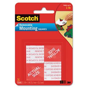 ESMMM108 - Precut Foam Mounting 1" Squares, Double-Sided, Removable, 16-pack