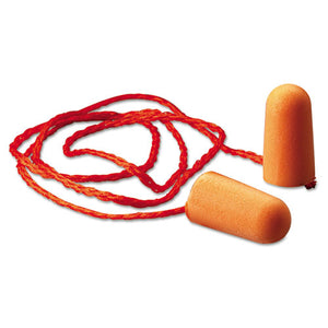 ESMMM1110 - Foam Single-Use Earplugs, Corded, 29nrr, Orange, 100 Pairs