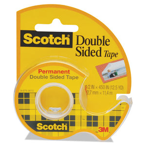 ESMMM137 - 665 Double-Sided Permanent Tape W-hand Dispenser, 1-2" X 450", Clear