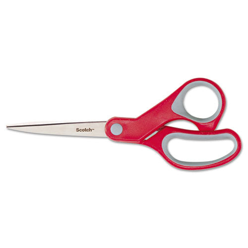 ESMMM1428 - Multi-Purpose Scissors, Pointed, 8" Length, 3 3-8" Cut, Red-gray