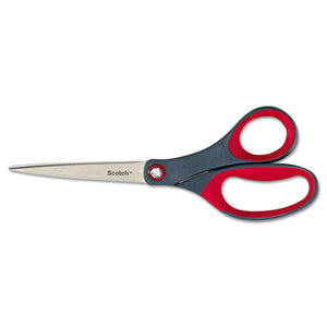 ESMMM1448 - Precision Scissors, Pointed, 8" Length, 3 1-8" Cut, Gray-red