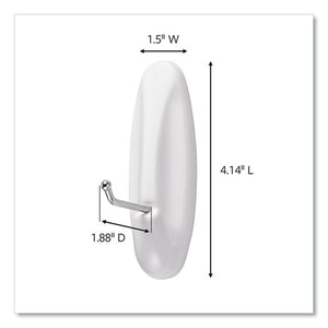 General Purpose Wire Hooks, Large, 5 Lb Capacity, White, 3 Hooks And 8 Strips-pack