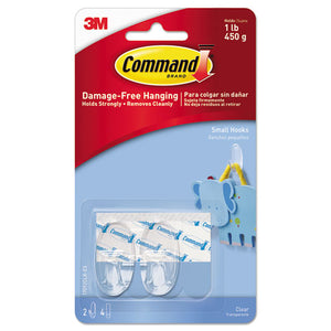 ESMMM17092CLRES - Clear Hooks & Strips, Plastic, Small, 2 Hooks & 4 Strips-pack
