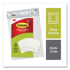 Picture Hanging Strips, Removable, Medium, 0.63" X 2.75", White, 22 Pairs-pack