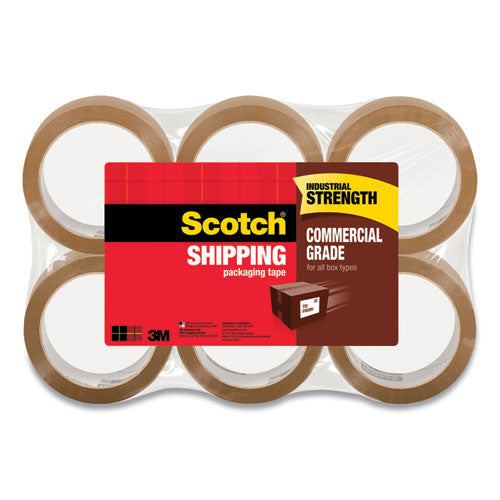 3750 Commercial Grade Packaging Tape, 3" Core, 1.88" X 54.6 Yds, Tan, 6-pack