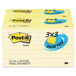 ESMMM65436VAD90 - Note Pad, 3 X 3, Canary Yellow, 90-Sheet, 36-pack