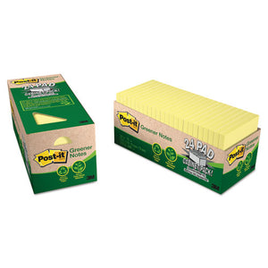 ESMMM654R24CPCY - Recycled Note Pad Cabinet Pack, 3 X 3, Canary Yellow, 75-Sheet, 24-pack