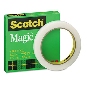 Magic Office Tape, 3" Core, 0.5" X 72 Yds, Clear
