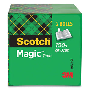 Magic Tape Refill, 3" Core, 0.5" X 72 Yds, Clear, 2-pack