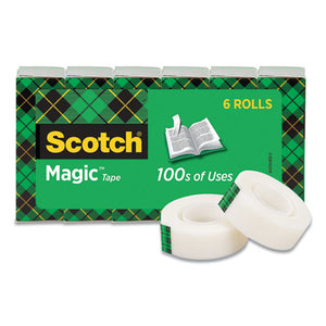 Magic Tape Refill, 1" Core, 0.75" X 22.2 Yds, Clear, 6-pack