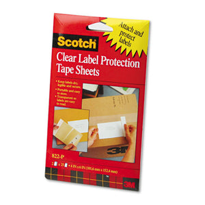 ESMMM822P - Scotchpad Label Protection Tape Sheets, 4 X 6, Clear, 25-pad, 2 Pads-pack