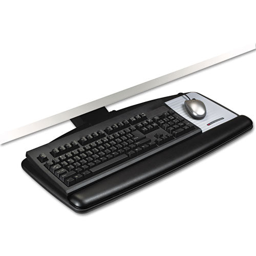 ESMMMAKT70LE - Positive Locking Keyboard Tray, Standard Platform, 21 3-4" Track, Black