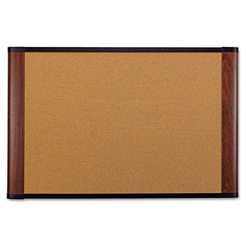 ESMMMC7248MY - Cork Bulletin Board, 72 X 48, Aluminum Frame W-mahogany Wood Grained Finish