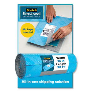 Flex And Seal Shipping Roll, 15" X 10 Ft, Blue-gray