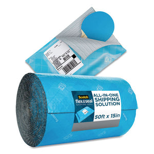 Flex And Seal Shipping Roll, 15" X 50 Ft, Blue-gray