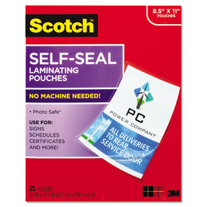 ESMMMLS85425G - Self-Sealing Laminating Pouches, 9.5 Mil, 9 3-10 X 11 4-5, 25-pack