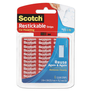 ESMMMR101 - Restickable Mounting Tabs, 1" X 3", Clear, 6-pack