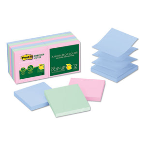 ESMMMR330RP12AP - Recycled Pop-Up Notes, 3 X 3, Assorted Helsinki Colors, 100-Sheet, 12-pack