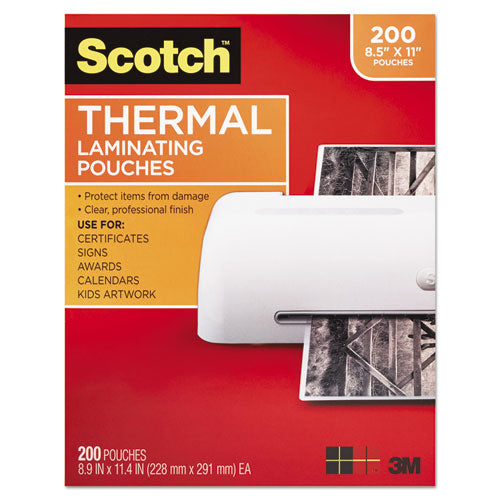 ESMMMTP3854200 - LETTER SIZE THERMAL LAMINATING POUCHES, 3 MIL, 11 2-5 X 8 9-10, 200-PACK