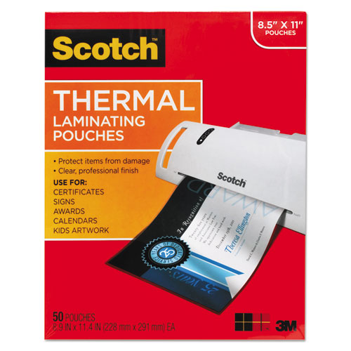 ESMMMTP385450 - Letter Size Thermal Laminating Pouches, 3 Mil, 11 1-2 X 9, 50-pack