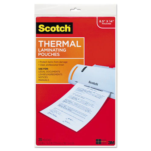 ESMMMTP385520 - Menu Size Thermal Laminating Pouches, 3 Mil, 8 1-2 X 14, 20-pack