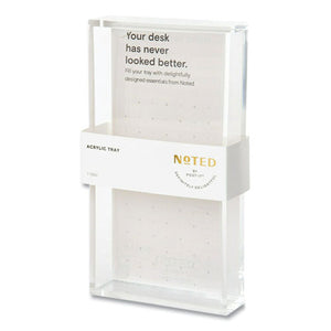 Acrylic Pen Tray, Holds 3 X 3 Note Pad, 3.5 X 6.5, Clear