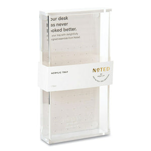 Acrylic Pen Tray, Holds 3 X 3 Note Pad, 3.5 X 6.5, Clear