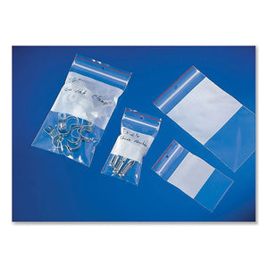 Reclosable Zip Poly Bags With White Id Block, 2 Mil, 6 X 9, Clear-white, 1,000-carton