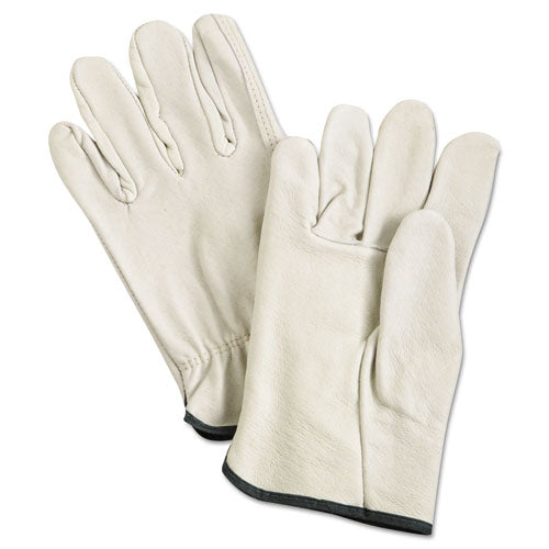 ESMPG3400M - Unlined Pigskin Driver Gloves, Cream, Medium, 12 Pairs